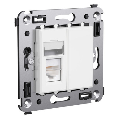 4400463 - ДКС Компьютерная розетка RJ-45 в стену, кат.5e одинарная, "Avanti", "Белое облако"