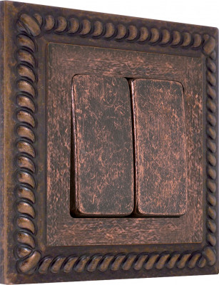 Fede Выключатель 2-клавишный, цвет Rustic Copper, серия Sevilla