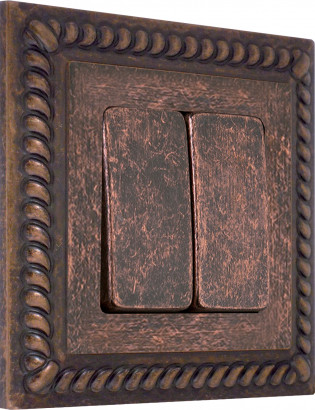 Fede Выключатель 2-клавишный, цвет Rustic Copper, серия Sevilla
