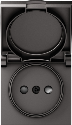 Donel A07 матовый титан накладка для розетки без заземления, с крышкой, 16A 250 В~, серия DB, DE43445