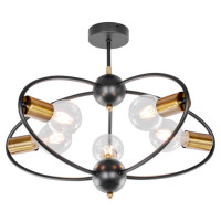 LUSSOLE GARLAND Люстра потолочная, цвет основания - черный, 5x60W E27, LSP-8374