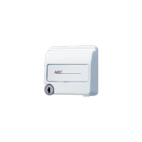 Крышка пружинная для штепсельных розеток с замком, фиксатором и полем для надписи 23?29 мм; белая, CD554SLKLWW