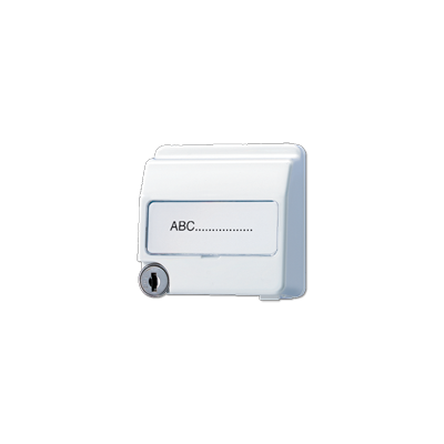 Крышка пружинная для штепсельных розеток с замком, фиксатором и полем для надписи 23?29 мм; белая, CD554SLKLWW