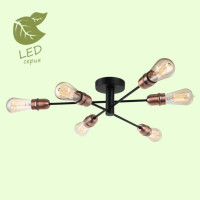 LUSSOLE HURON Люстра потолочная, цвет основания - черный, 6x10W E27, GRLSP-8200