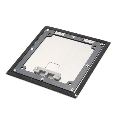 Люк напольный на 1 модуль (горизонт.), металлический, h=100мм, с рамкой, крышка без углубления, TIMIUX, нержавеющая сталь, EU1GH100R ST