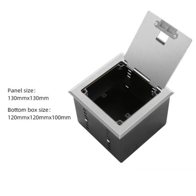 Люк напольный на 1 модуль (горизонт.), металлический, h=100мм, с рамкой, крышка без углубления, TIMIUX, нержавеющая сталь, EU1GH100R ST