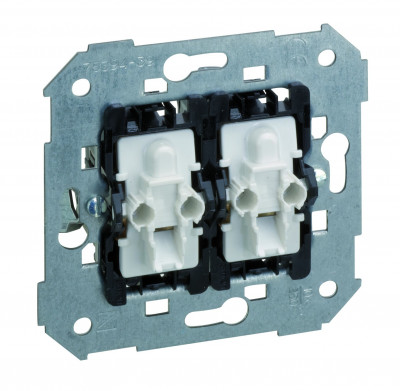 Simon S82,82N Мех-зм кнопки 2-клав. с подсветкой, 10А 250В~, 75393-39