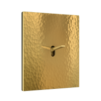 Fontini Выключатель 1-клавишный, цвет Martele Golden, ручка - золото, Fontini, серия Font barcelona 5.1