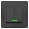 BLANCA С/У 2-клавишный ВЫКЛЮЧАТЕЛЬ (cх.5) с подсв., 10А, 250B, АНТРАЦИТ