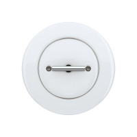 Fontini Выключатель 1-клавишный, цвет белый фарфор, ручка - хром, Fontini, серия Do, скрытый монтаж