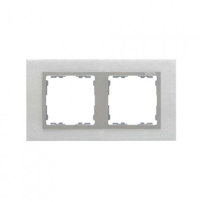 Simon S82N Рамка 2-ная, сталь матовая - алюминий (металл), 82927-34