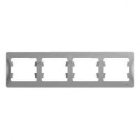 Glossa Рамка 4-ная, горизонтальная, алюм. Glossa Рамка 4-ная, горизонтальная, алюм.