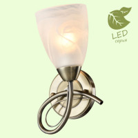 LUSSOLE ROGERS Бра, цвет основания - бронзовый, плафон - стекло (цвет - белый), 1x6W E14, GRLSP-8168