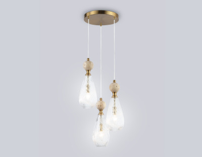 Подвесной светильник с травертином E14*3, AMBRELLA LIGHT, LH53284