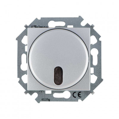 Simon Simon15 Светорегулятор с упр-нием от ИК пульта, проходной, 500Вт 230В~, винт. зажим, алюминий, 1591713-033