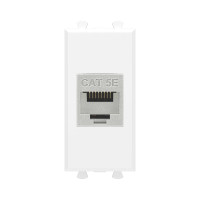 DKC Компьютерная розетка RJ-45 без шторки модульная, кат.5е экранированная, "Avanti", "Белое облако", 1 модуль