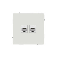 DKC KANT Компьютерная розетка RJ-45 без шторки, кат.5е двойная, белый песок, 7010664