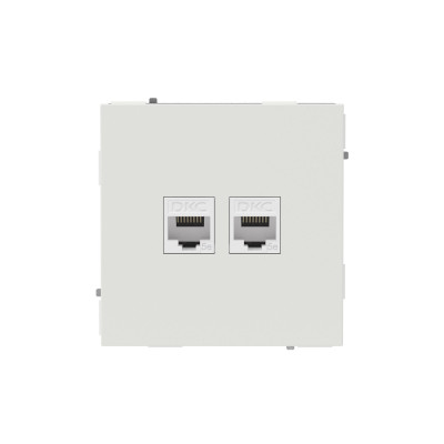 DKC KANT Компьютерная розетка RJ-45 без шторки, кат.5е двойная, белый песок, 7010664