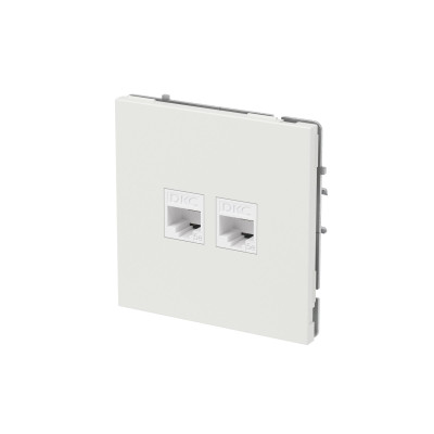 DKC KANT Компьютерная розетка RJ-45 без шторки, кат.5е двойная, белый песок, 7010664