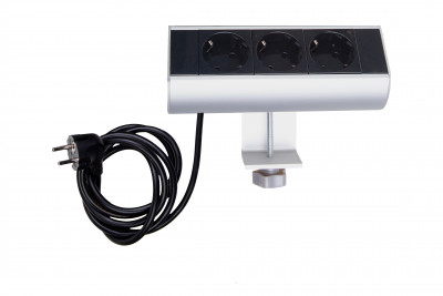 Donel Настольный розеточный блок Ovaledesign в сборе: 3х220V, кабель 3м с вилкой, DDSBCNU6O-3PSANC3M