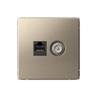 GAL000589 - ARTGALLERY РОЗЕТКА двойная ТВ + компьютерная RJ45, кат. 5Е, ШАМПАНЬ, Systeme Electric