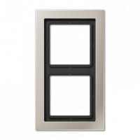 Рамка для вертикальной и горизонтальной установки, 2 поста; металл; нержавеющая сталь; LS Design, ESD2982