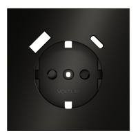 Накладка для розетки с заземлением и защитными шторками, с USB A+C, S70 Metal (антрацит), VLSM001012