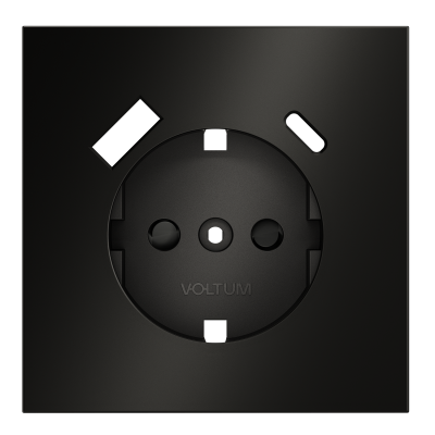 Накладка для розетки с заземлением и защитными шторками, с USB A+C, S70 Metal (антрацит), VLSM001012