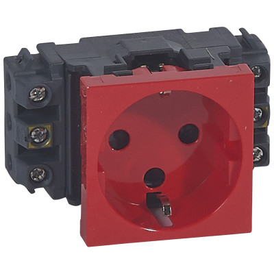 Legrand Розетка 2К+3 - Программа Mosaic - для монтажа на кабель-каналах - с винтовыми зажимами - с механической блокировкой, 077621