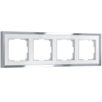 Werkel W0042850/ Рамка на 4 поста Baguette (белый/серебро), a062782