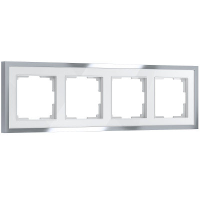 Werkel W0042850/ Рамка на 4 поста Baguette (белый/серебро), a062782