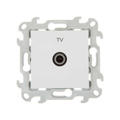 Simon ТВ розетка проходная, бел, 2410475-030