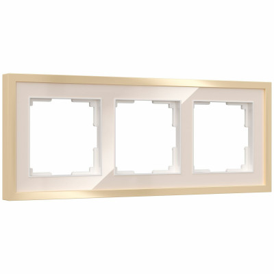Werkel W0032851/ Рамка на 3 поста Baguette (айвори/латунь), a060236