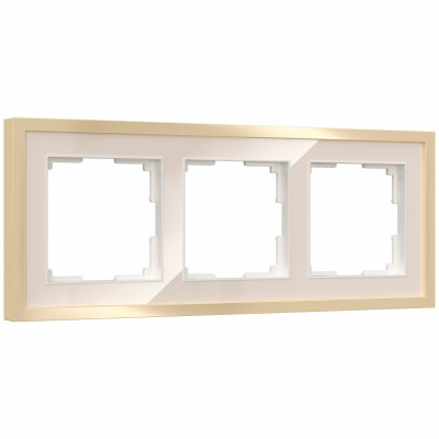 Werkel W0032851/ Рамка на 3 поста Baguette (айвори/латунь), a060236