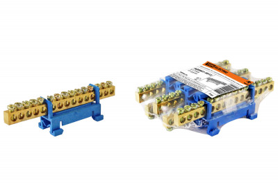 Шина "N" нулевая с изолятором на DIN-рейку 6x9мм стойка мал. 15 групп TDM Electric, SQ0801-0015