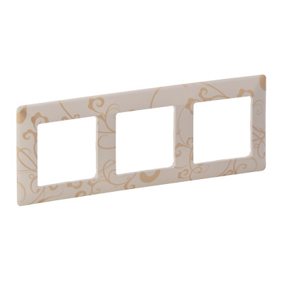 Legrand Valena LIFE.Рамка "Ампир бежевый".3-постовая универсальная, 754113