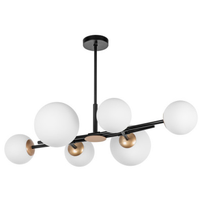 Lightstar 815460 (MD21055-6A) Люстра  CROCO 6х40W E14 ЧЕРНЫЙ МАТОВЫЙ/ЗОЛОТО (в комплекте)