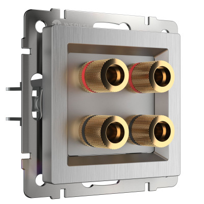 Werkel WL09-AUDIOx4 / Акустическая розетка (cеребряный рифленый), a035637