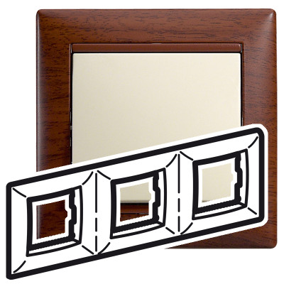 Legrand Рамка 3 поста - Legrand Valena - тонированное дерево, 770313