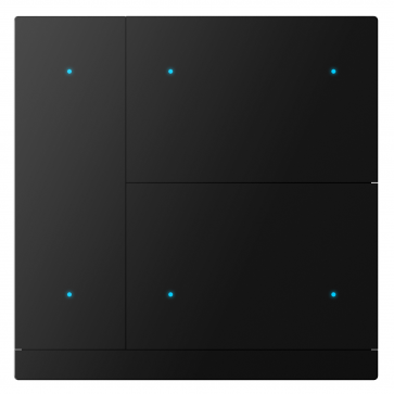 GVS CHPB-06/02.1.21 Клавишный выключатель Waltz, 3 клавиши, металл чёрный