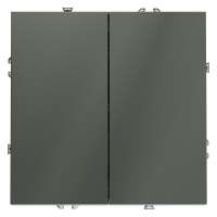 Выключатель встраиваемый VOLTUM S70 двухклавишный 10А, (титан), VLS020106