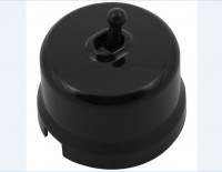 Bironi Выключатель 1-кл. перекрестный, пластик, цвет Черный (тумблерный), B1-233-23