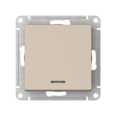 ATN001213S - ATLASDESIGN 1-клавишный ВЫКЛЮЧАТЕЛЬ с подсветкой, сх.1а, 10АХ, мех., быстрозажим. клем., ПЕСОЧНЫЙ, Systeme Electric