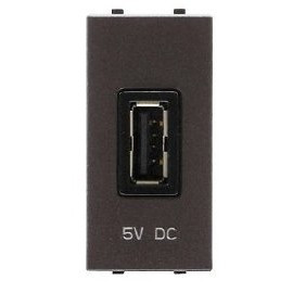 N2185.2 AN - Механизм USB зарядного устройства, 1М, 2000 мА, 5В, серия Zenit, цвет антрацит - 2CLA218520N1801