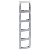 Legrand Рамка - Galea Life - 5 постов - вертикальный монтаж - металлическая - Brushed Aluminium, 771959