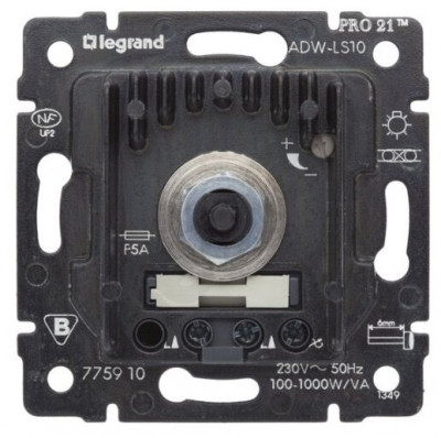 Legrand Светорегулятор с концевым выключателем - Galea Life - 1000 Вт - 250 В~ - 50 Гц, 775910