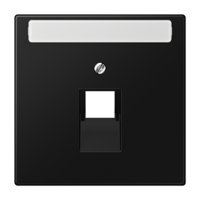 Плата (фиксация винтом) для одного модуля с полем для надписи; термопласт; черный матовый, LS969-1NAUASWM