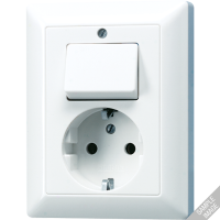 Штепсельная розетка SCHUKO 16A 250V~ с универсальным выключателем; слоновая кость, AS5576U