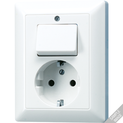 Штепсельная розетка SCHUKO 16A 250V~ с универсальным выключателем; слоновая кость, AS5576U