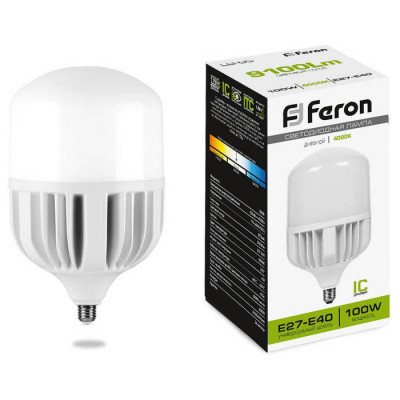 Лампа светодиодная, (40W) 230V E27-E40 4000K T100, LB-65, Feron 25819